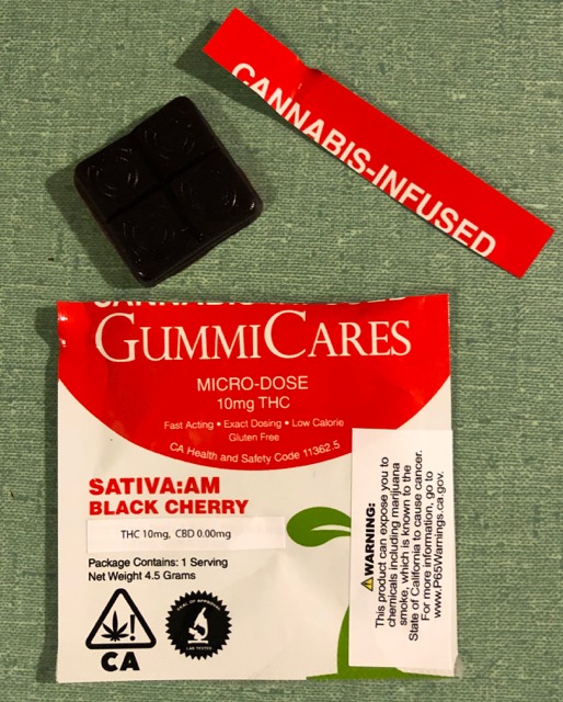 GummiCares cannabis infused gummies sativa:am black cherry flavor